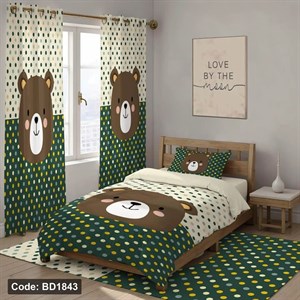 ست فانتزی روتختی چاپی پسرانه خرس 4تیکه کد bd1843 (پس کرایه)