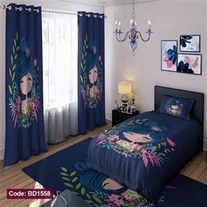 ست فانتزی رو تختی چاپی دخترانه گل bd1558 (پس کرایه)
