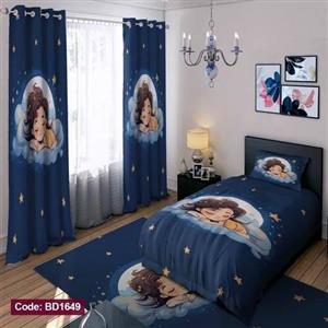 ست فانتزی رو تختی  چاپی دخترانه شب و ستاره کد bd1649 (پس کرایه)