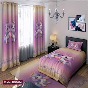 ست فانتزی رو تختی چاپی دخترانه طرح یونیکورن کد bd1644 (پس کرایه)