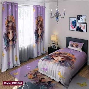 ست فانتزی رو تختی چاپی دخترانه گل کد bd1646 (پس کرایه)