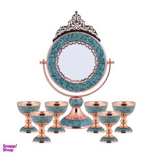 ست هفت سین سنگاب و آینه فیروزه کوبی آقاجانی (Aghajani) کد 5 مجموعه 7 عددی