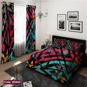 ست فانتزی روتختی 6 تیکه شامل لحاف ملافه کشدار 2 عدد روبالشی کد BD645 (پس کرایه)