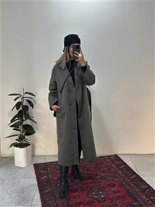 ترنچ کت بلند یشمی