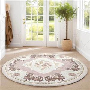 فرشینه | فرش چاپی برند حسن نیا چاپی مخمل گرد کرم کدC56 (پس کرایه)