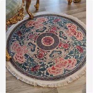 فرشینه | فرش چاپی برند حسن نیا چاپی هازان ترک گرد کلاسیک کدD131 (پس کرایه)