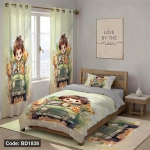 ست کامل ژورنالی روتختی چاپی پسرانه ماشین 4تیکه کد bd1838 (پس کرایه)