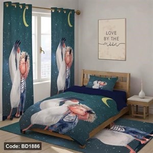 ست کامل ژورنالی روتختی چاپی دخترانه اردک 4تیکه کد bd1886 (پس کرایه)