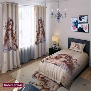ست کامل ژورنالی رو تختی چاپی دخترانه پروانه bd1740 (پس کرایه)