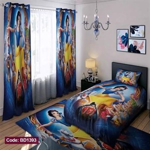 کاور رختخواب  ست کامل ژورنالی رو تختی چاپی دخترانه سفیدبرفی کد bd1393 (پس کرایه) 