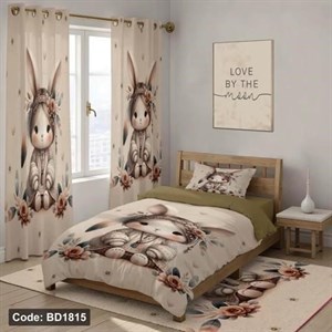 ست کامل ژورنالی رو تختی چاپی دخترانه خرگوش کد bd1815 (پس کرایه)