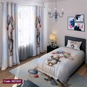 ست کامل ژورنالی روتختی چاپی پسرانه طرح خرگوش کد bd1537 (پس کرایه)