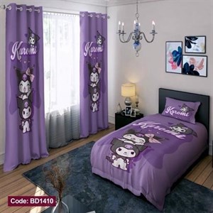 کاور رختخواب  ست کامل ژورنالی رو تختی چاپی دخترانه کرومی کد bd1410 (پس کرایه) 