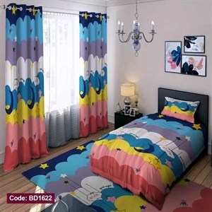 ست کامل ژورنالی رو تختی چاپی دخترانه رنگی کد bd1622 (پس کرایه)