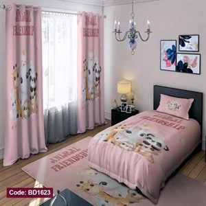 ست کامل ژورنالی رو تختی چاپی دخترانه حیوانات کد bd1623 (پس کرایه)