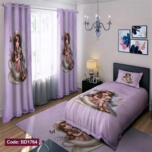 ست کامل ژورنالی رو تختی چاپی دخترانه خرس  کد bd1764 (پس کرایه)