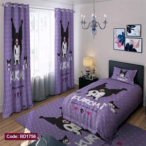 ست کامل ژورنالی رو تختی چاپی دخترانه طرح کرومی کد bd1756 (پس کرایه)