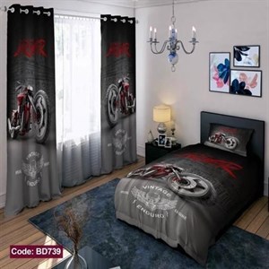 ست کامل ژورنالی رو تختی چاپی پسرانه موتور سنگین bd739 (پس کرایه)