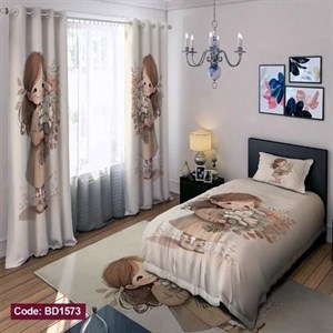 ست کامل ژورنالی رو تختی چاپی دخترانه گل کد bd1573 (پس کرایه)