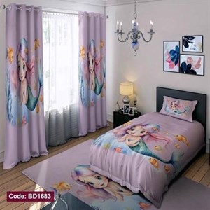 ست کامل ژورنالی رو تختی چاپی دخترانه پری دریایی  کد bd1683 (پس کرایه)