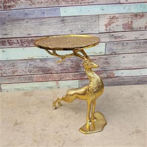 شیرینی خوری آلومینیومی مدل گوزن کشیده در دو رنگ طلایی و سیلور