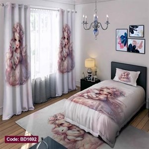 کاور رختخواب  ست کامل ژورنالی رو تختی چاپی دخترانه یونیکورن  کد bd1692 (پس کرایه) 