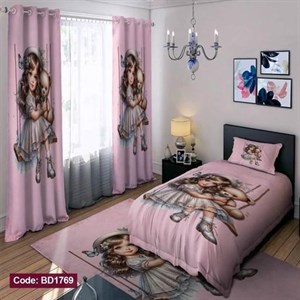 ست کامل ژورنالی رو تختی چاپی دخترانه تاب کد bd1769 (پس کرایه)