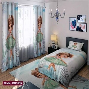 کاور رختخواب  ست کامل ژورنالی رو تختی چاپی دخترانه پرنسس کد bd1635 (پس کرایه) 