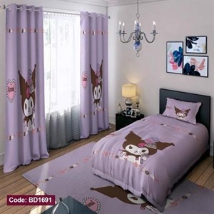 ست کامل ژورنالی رو تختی چاپی دخترانه کرومی  کد bd1691 (پس کرایه)