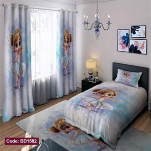 ست کامل ژورنالی رو تختی چاپی دخترانه پرنسس کد bd1582 (پس کرایه)