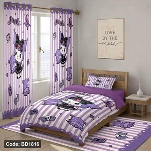کاور رختخواب  ست کامل ژورنالی رو تختی چاپی دخترانه کرومی کد bd1816 (پس کرایه) 