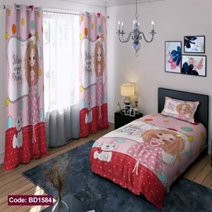 ست کامل ژورنالی رو تختی چاپی دخترانه پیشی کد bd1584 (پس کرایه)