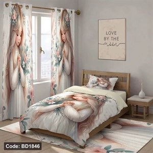 ست کامل ژورنالی روتختی چاپی دخترانه عروس 4تیکه کد bd1846 (پس کرایه)