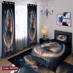 ست کامل ژورنالی رو تختی چاپی دخترانه ماه کد bd1575 (پس کرایه)