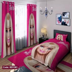 ست کامل ژورنالی رو تختی چاپی دخترانه باربی کد bd1381 (پس کرایه)
