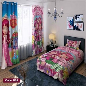 ست کامل ژورنالی رو تختی چاپی دخترانه دختر توت فرنگی bd25 (پس کرایه)