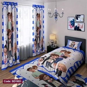 ست کامل ژورنالی روتختی چاپی پسرانه طرح بچه رییس کد bd1651 (پس کرایه)