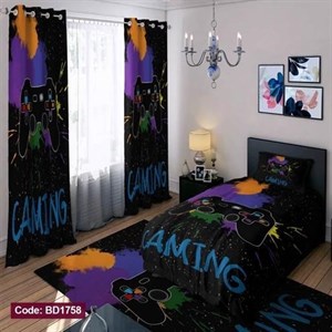 ست کامل ژورنالی روتختی چاپی پسرانه طرح دسته گیم کد bd1758 (پس کرایه)