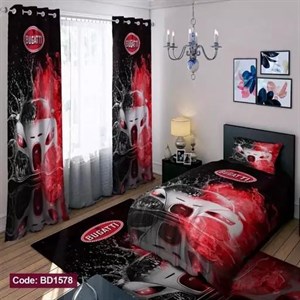 ست کامل ژورنالی روتختی چاپی پسرانه طرح بوگاتی کد bd1578 (پس کرایه)