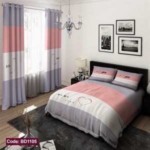 ست کامل ژورنالی روتختی اسپرت 6 تیکه شامل لحاف ملافه کشدار 4 عدد روبالشی کد BD1105 (پس کرایه)