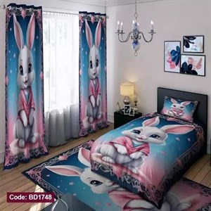ست کامل ژورنالی روتختی چاپی دخترانه طرح خرگوش کد bd1748 (پس کرایه)