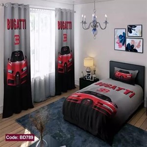 ست کامل ژورنالی روتختی چاپی پسرانه طرح بوگاتی کد bd789 (پس کرایه)