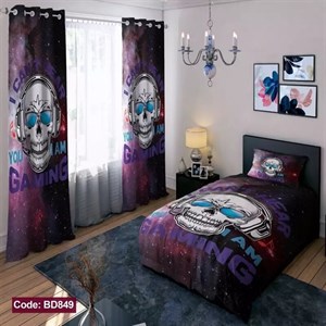 ست کامل ژورنالی روتختی چاپی پسرانه طرح اسکلت کد bd849 (پس کرایه)