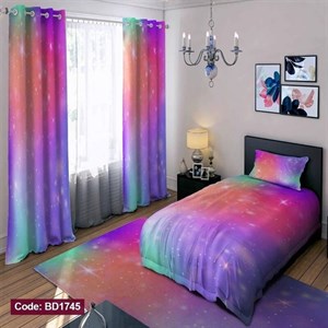 ست کامل ژورنالی روتختی چاپی دخترانه رنگین کمان کد bd1745 (پس کرایه)
