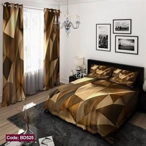 ست کامل ژورنالی روتختی 6 تیکه شامل لحاف ملافه کشدار 2 عدد روبالشی کد BD525 (پس کرایه)