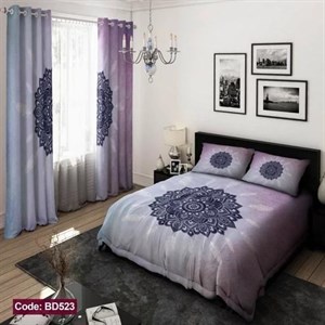 ست کامل ژورنالی روتختی 6 تیکه شامل لحاف ملافه کشدار 2 عدد روبالشی کد BD523 (پس کرایه)