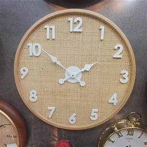 ساعت دیواری چوبی حصیری بامبو