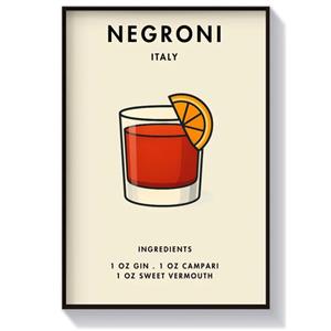 تابلو و پوستر برای کافه طرح نوشیدنی NEGRONI
