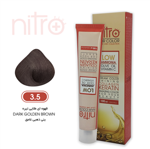 رنگ مو قهوه ای طلایی تیره نیترو حاوی کراتین Nitro Color 3.5