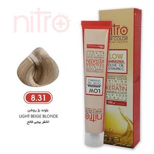 رنگ مو بلوند بژ روشن نیترو حاوی کراتین Nitro Color 8.31
